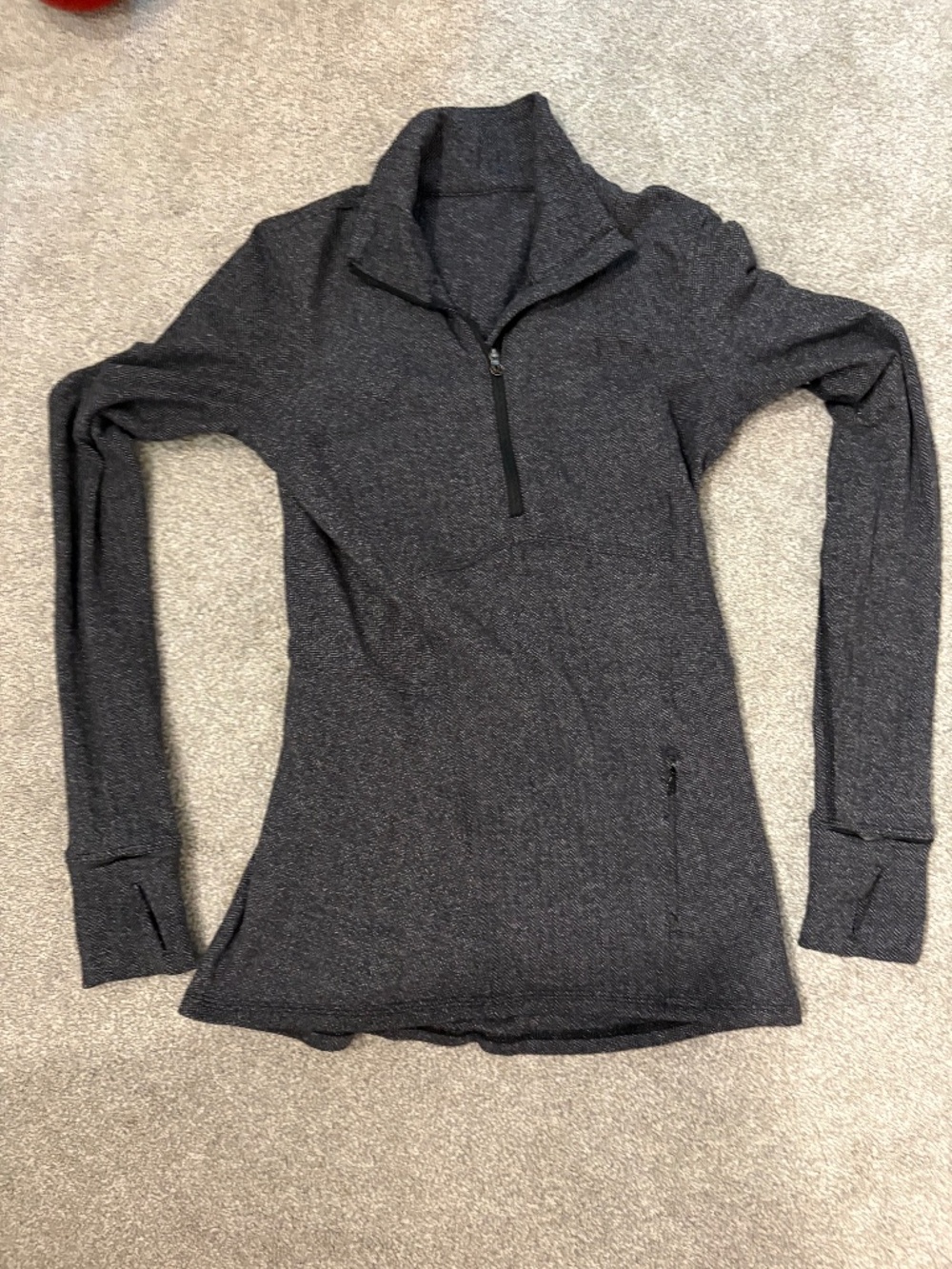 Lululemon Kanto Catch Me 1/2 Zip Pullover - Heathered Herringbone Black - Size 4